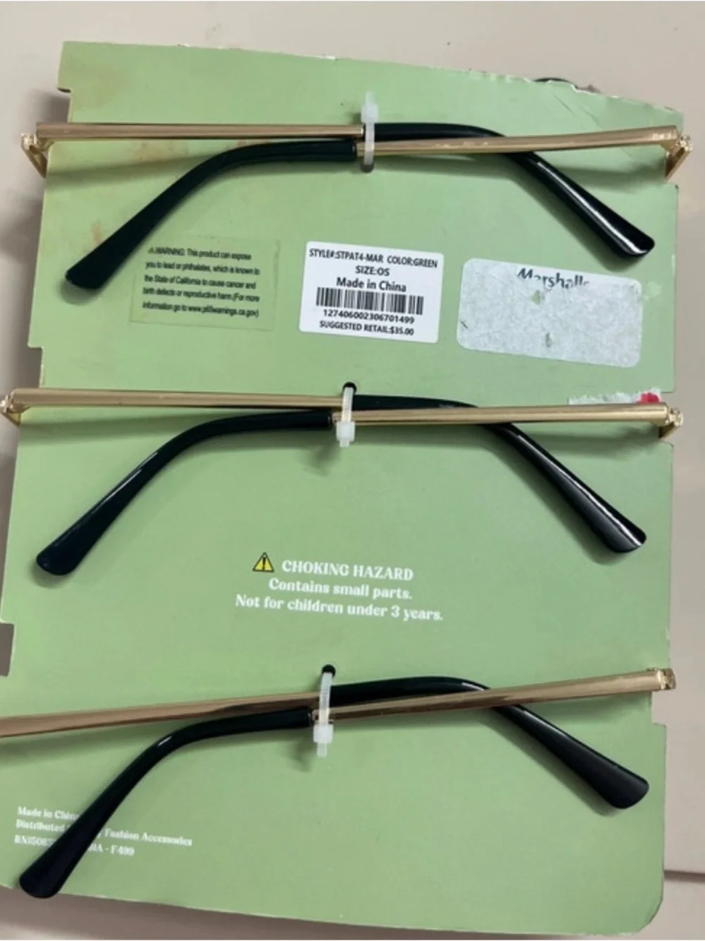 Marshall Green Shamrock Party Sunglasses - Pack of 3